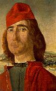 CARPACCIO, Vittore Portrait of an Unknown Man with Red Beret dfg Sweden oil painting reproduction